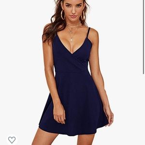 NWOT. Short Blue Cocktail Dress. Super soft!